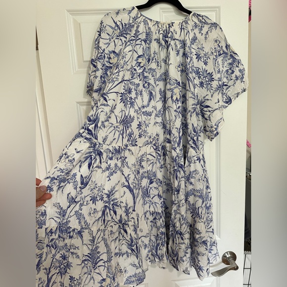 H&M Maternity Blue and White Floral Dress/beach cover size L - Picture 3 of 7